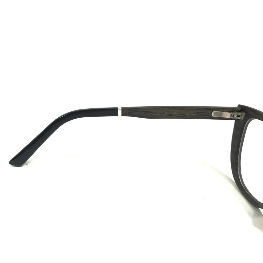 Upland Eyeglasses Frames Q355+M8 BOK Brown Wood Sharp Cat Eye 52-16-140